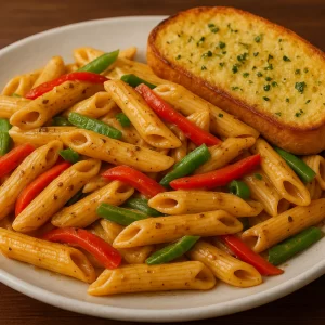 Rasta Pasta & Garlic Bread