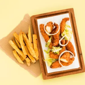 Fried Lobster Tails with Fries